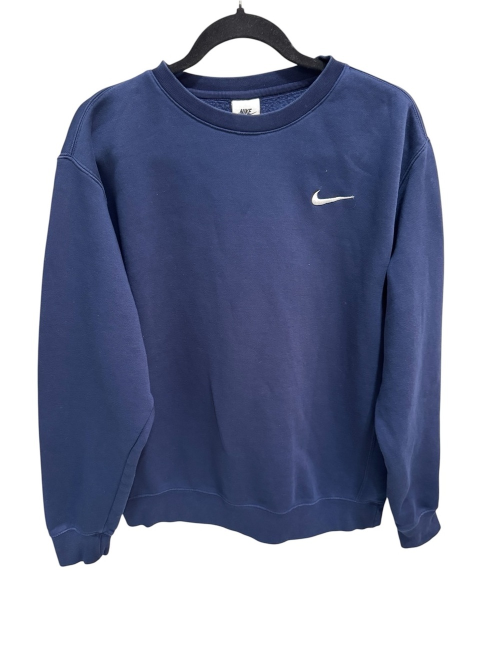 Nike Mens Club Fleece Crewneck Sweatshirt Pullover Large Navy CJ1614-419
